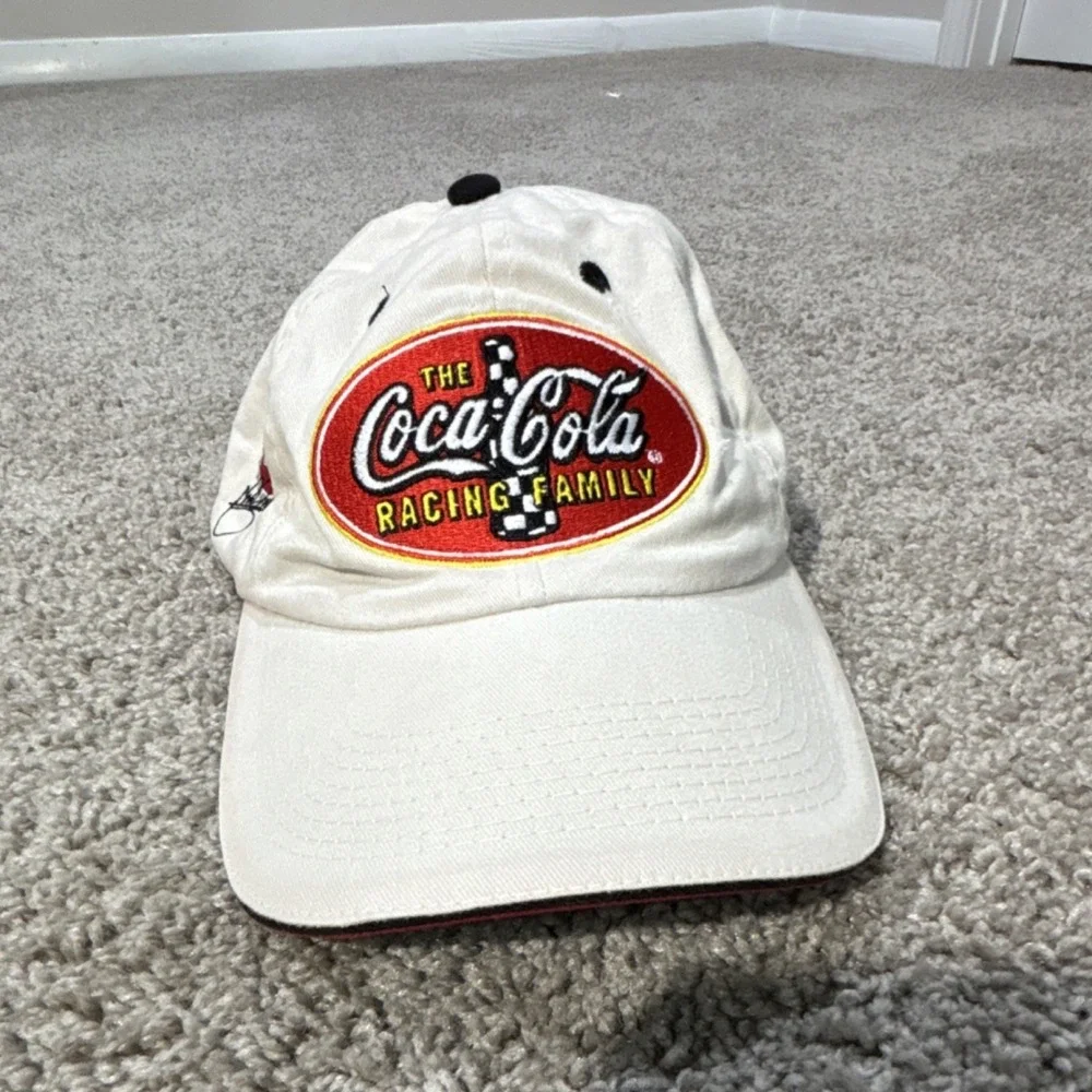 Coca-Cola Racing Family NASCAR #43 White Adjustable Strapback Hat Cap 2003